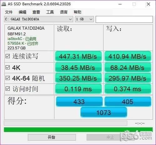 固态硬盘性能测试(AS SSD Benchmark)