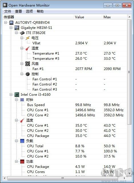 Open Hardware Monitor(硬件温度监测工具)