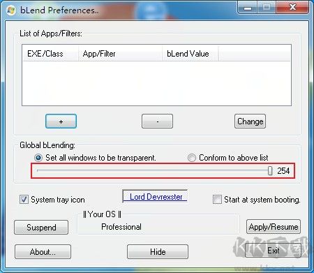 Blend(窗口透明度设置软件)