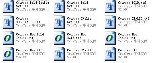 Courier new字体等共19款打包