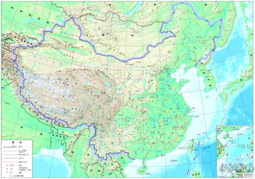 中国地形地势图