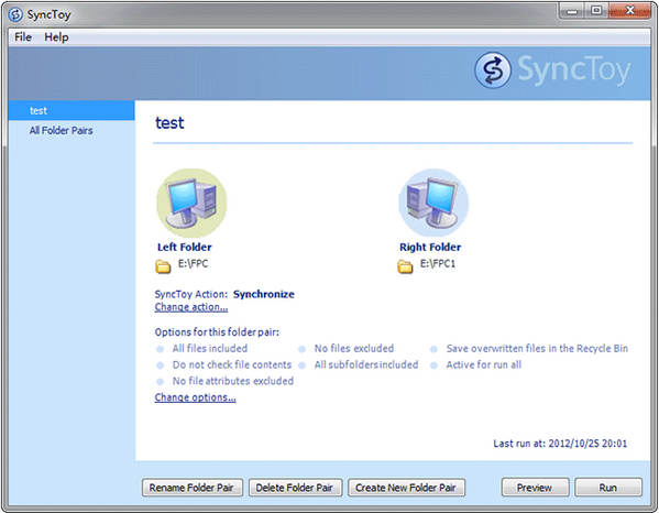 SyncToy文件同步工具