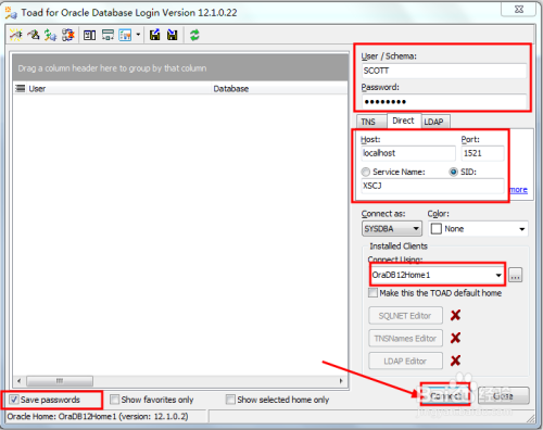 如何使用Toad for Oracle连接oracle数据库