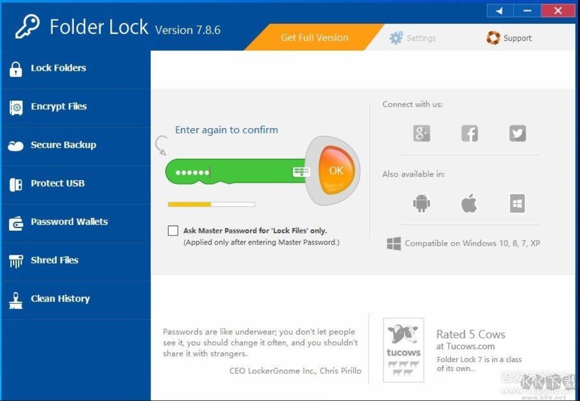 文件夹加密工具Folder Lock