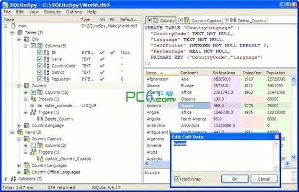 SQLiteSpy(sqlite3数据库管理软件)