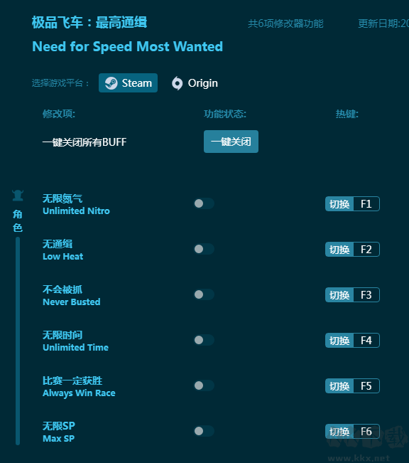 极品飞车:最高通缉六项修改器