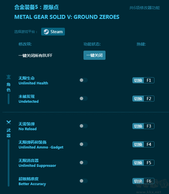 合金装备5:原爆点六项修改器