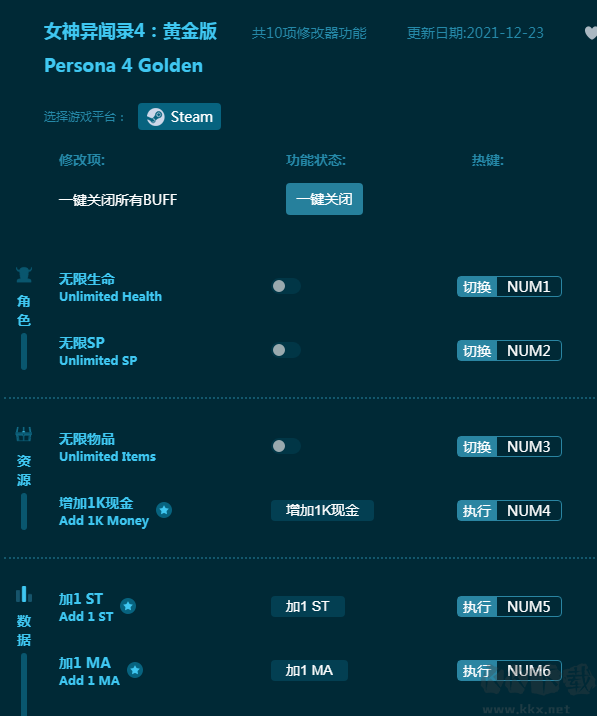 女神异闻录4:黄金版十项修改器