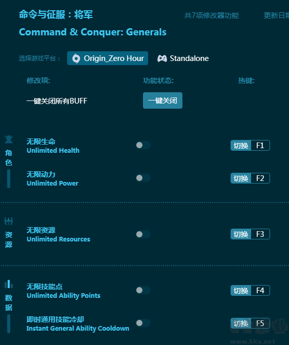 命令与征服:将军七项修改器