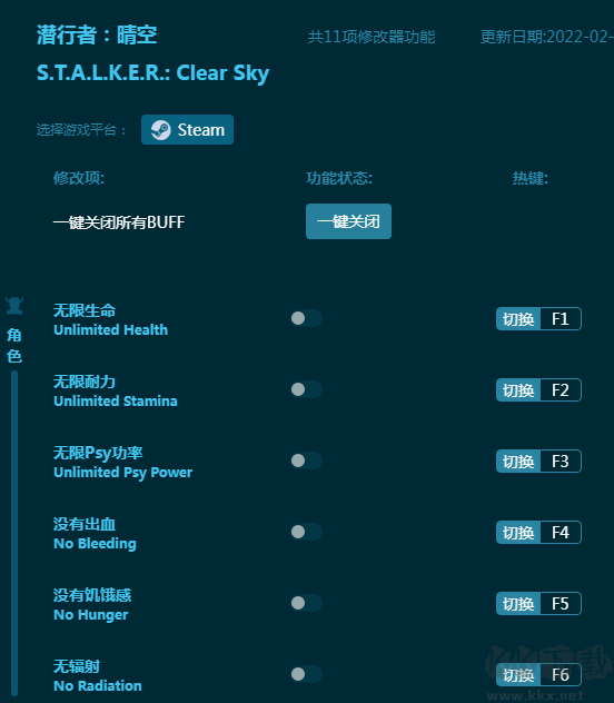 潜行者:晴空十一项修改器