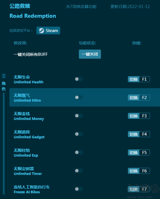 公路救赎七项修改器