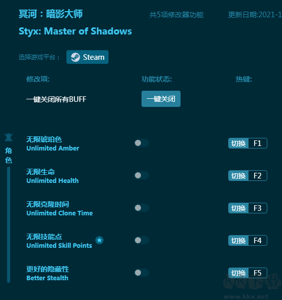 冥河:暗影大师五项修改器