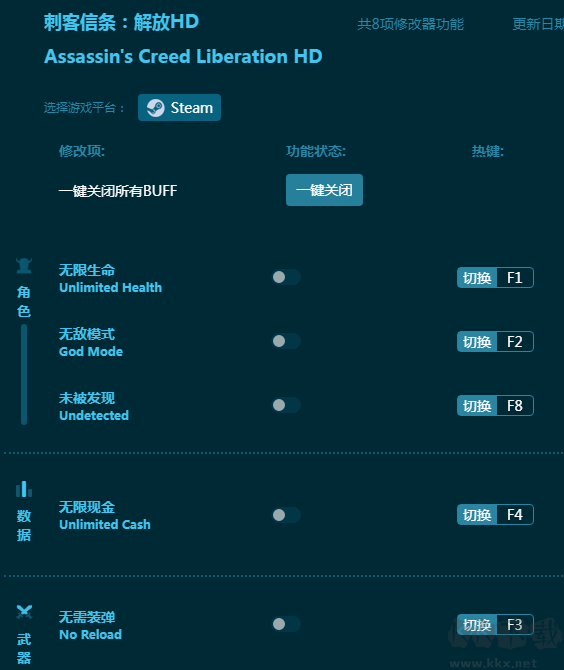 刺客信条:解放HD八项修改器