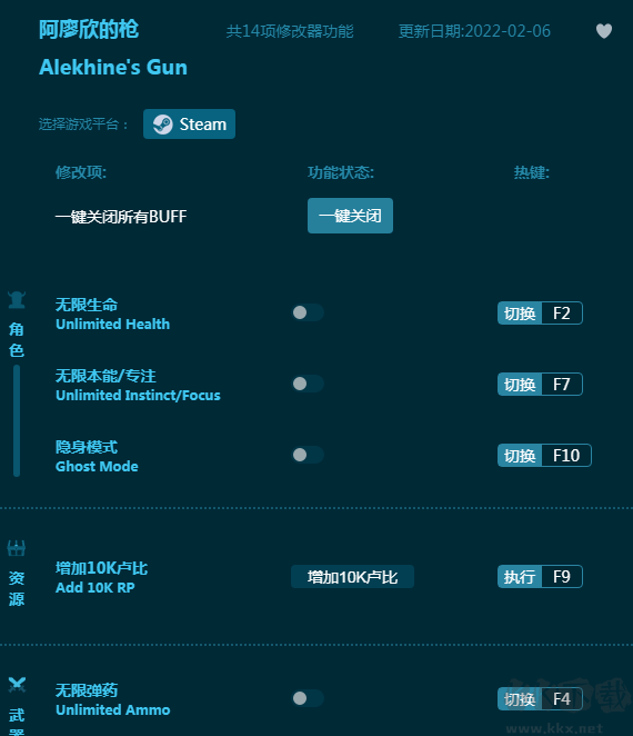 阿廖欣的枪十四项修改器