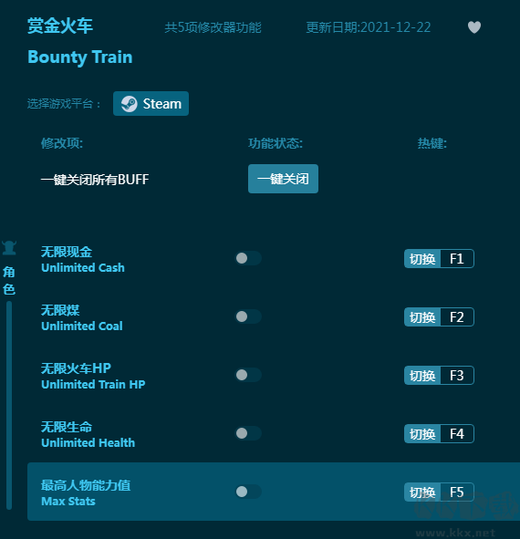 赏金火车五项修改器