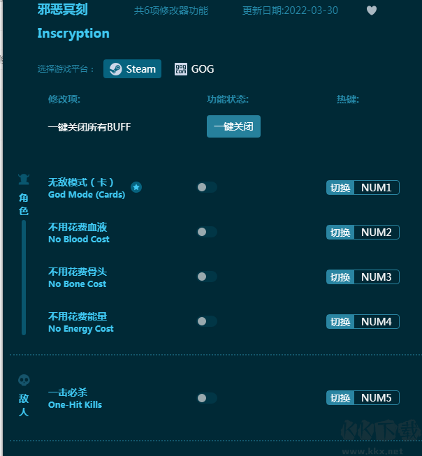邪恶冥刻六项修改器