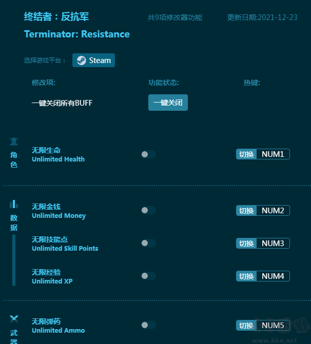 终结者：反抗军九项修改器