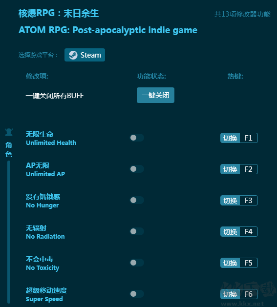 核爆RPG:末日余生十三项修改器