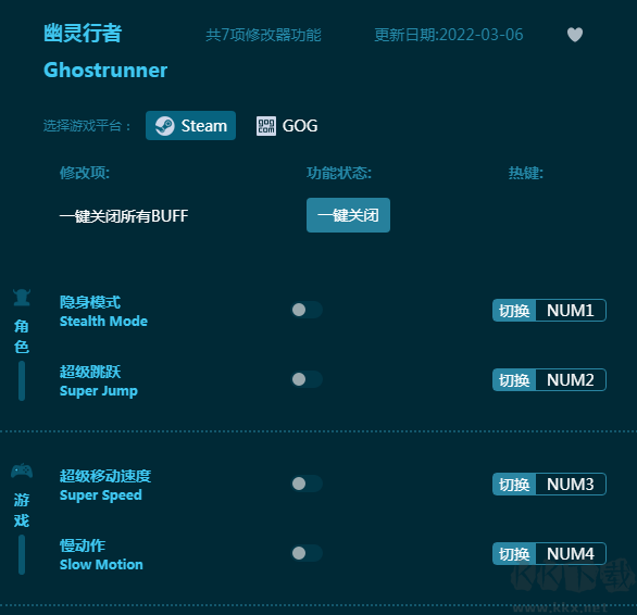 幽灵行者七项修改器