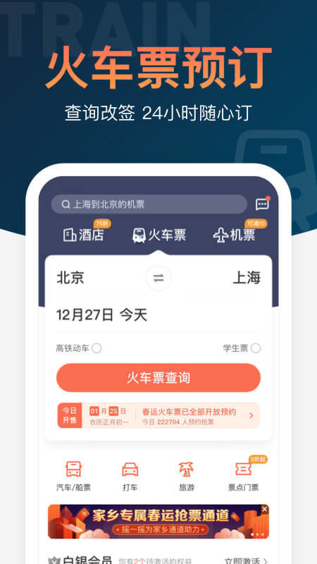 铁友火车票APP(火车票抢票)