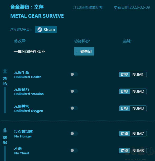 合金装备幸存十项修改器
