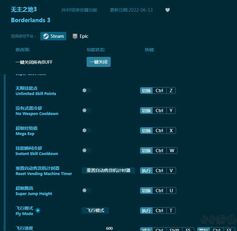 无主之地3四十八项修改器