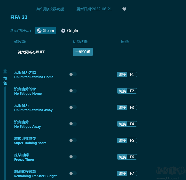 FIFA 22九项修改器