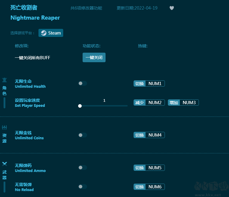 死亡收割者六项修改器