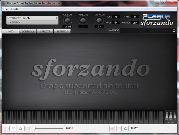 Plogue Sforzando(SFZ播放器)