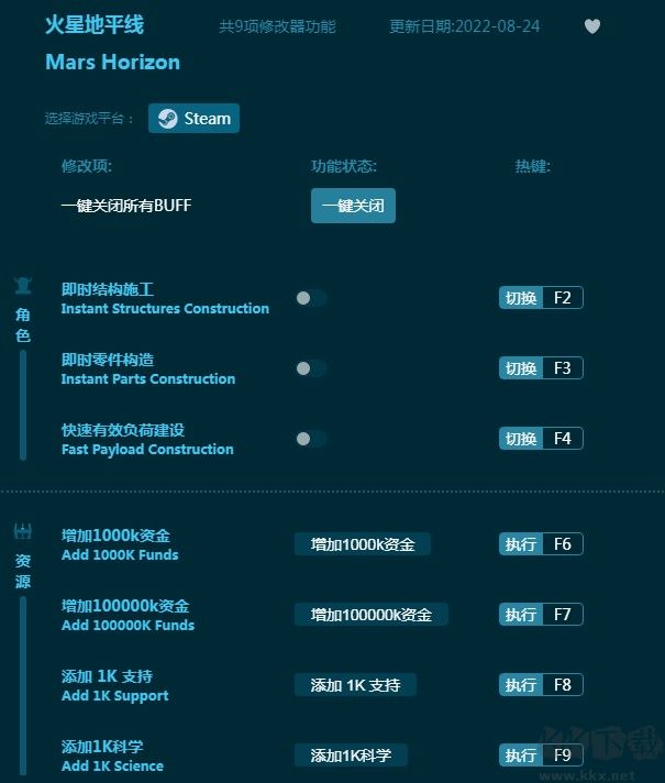 火星地平线九项修改器