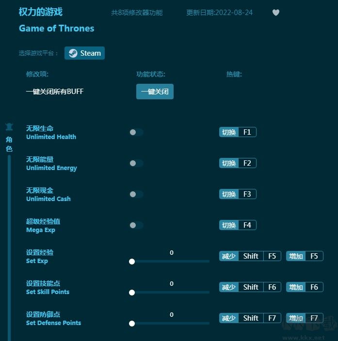 权利的游戏八项修改器