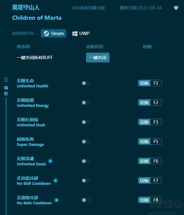 莫塔守山人九项修改器