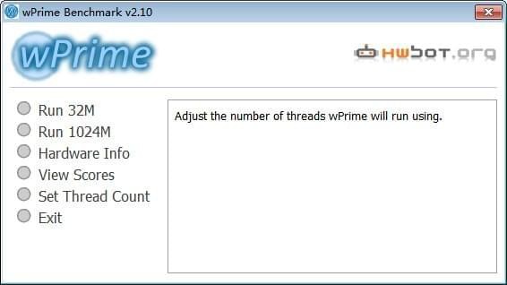 wPrime Benchmark(cpu测试工具)