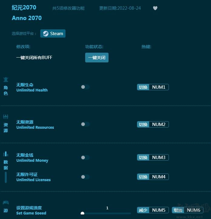 纪元2070五项修改器