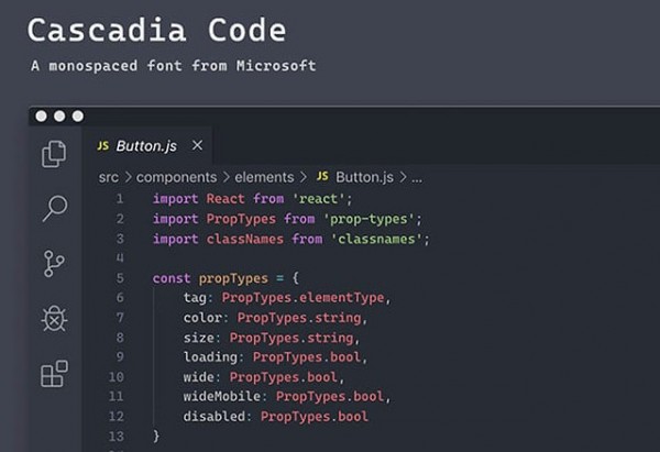 Cascadia Code微软编程字体