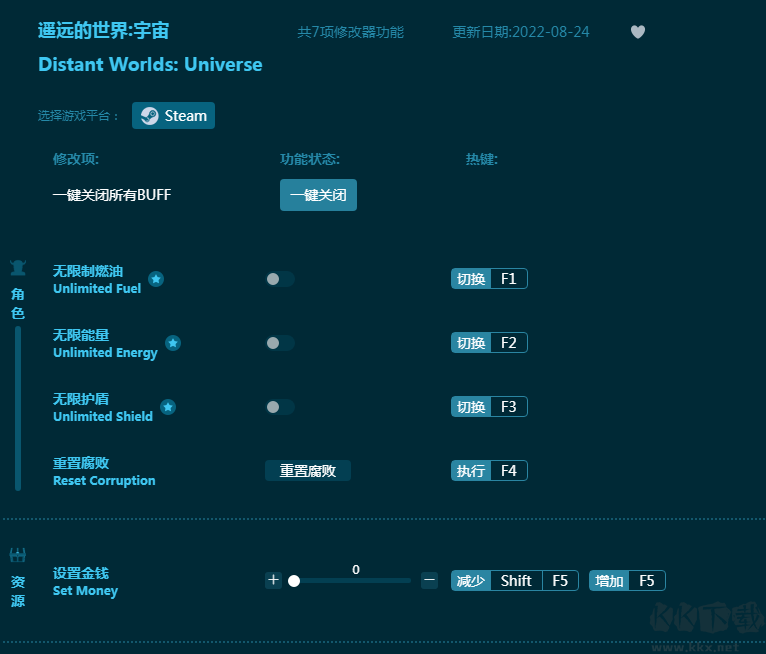 遥远的世界:宇宙七项修改器