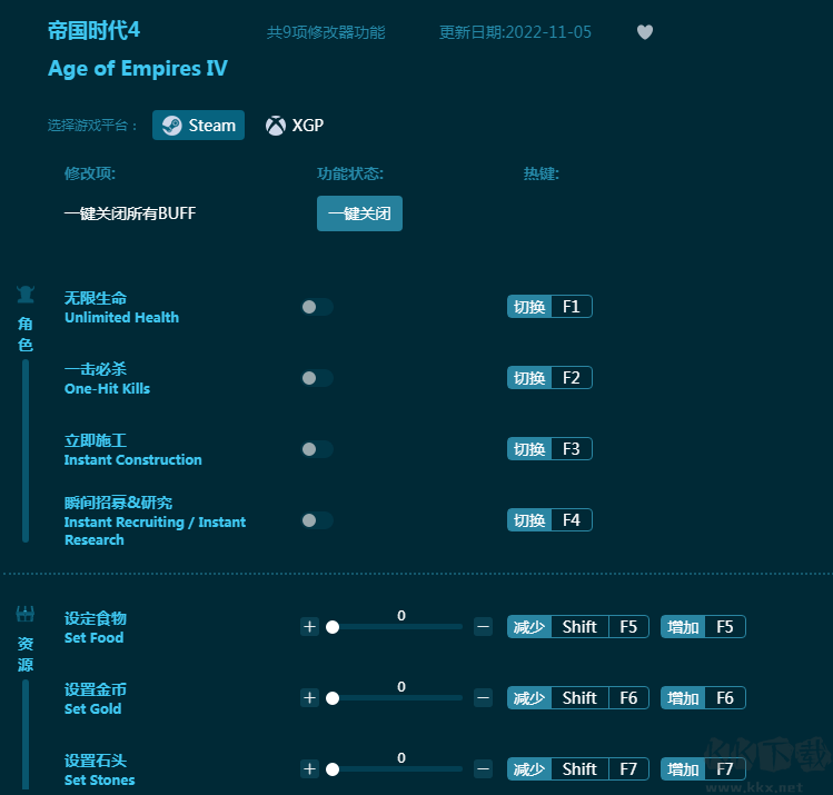 帝国时代4九项修改器