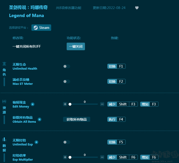圣剑传说:玛娜传奇八项修改器