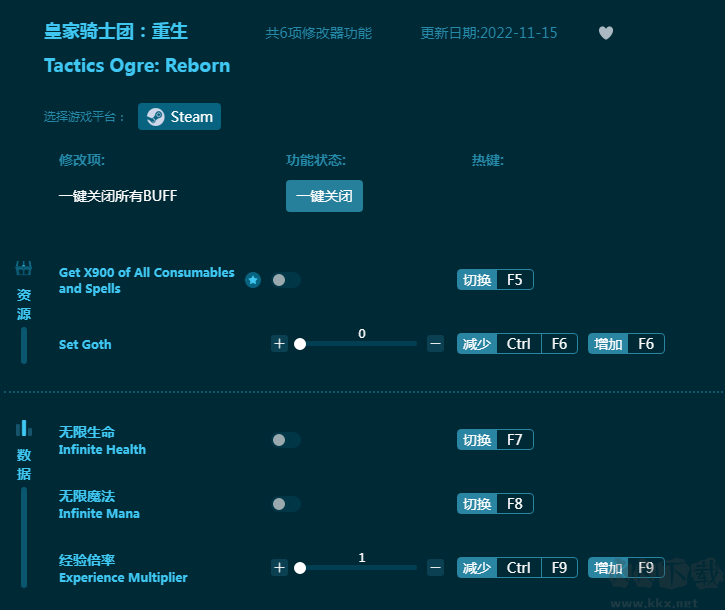 皇家骑士团:重生六项修改器