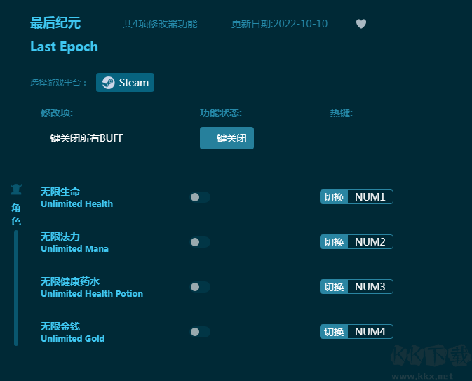 最后纪元四项修改器