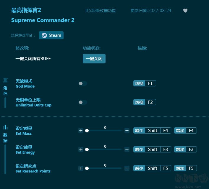 最高指挥官2五项修改器