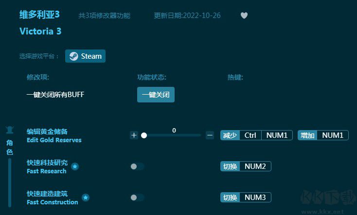 维多利亚3无限黄金修改器