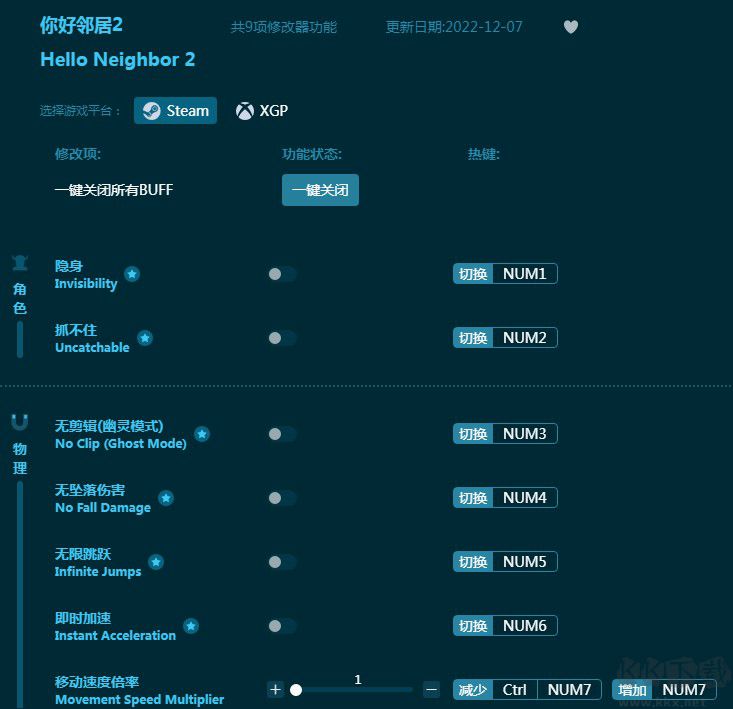 你好邻居2九项修改器