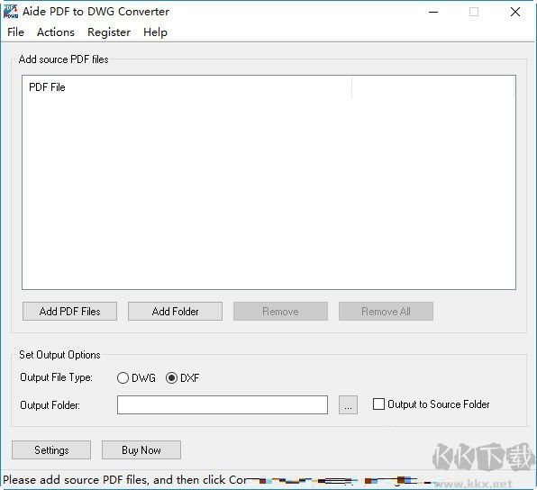 Aide PDF to DWG Converter