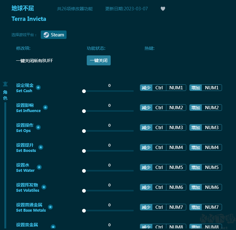 地球不屈二十六项修改器