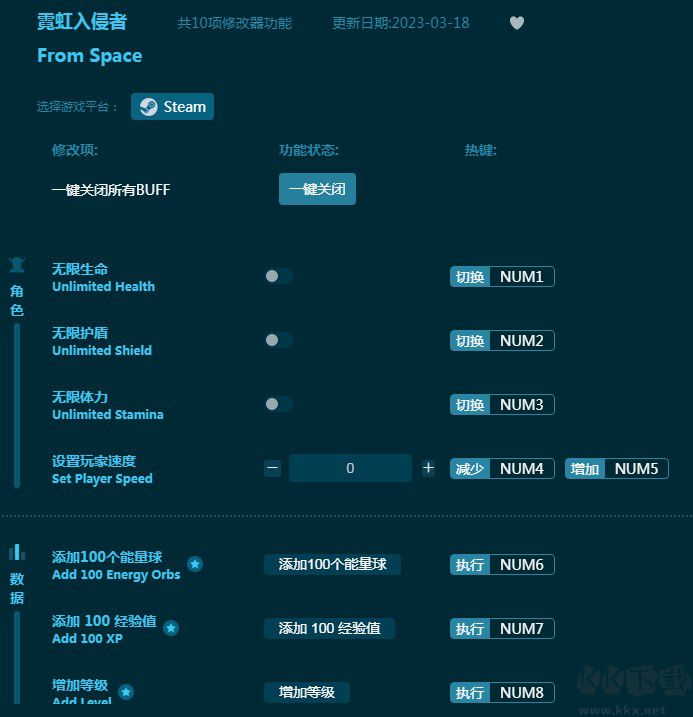 霓虹入侵者多功能修改器