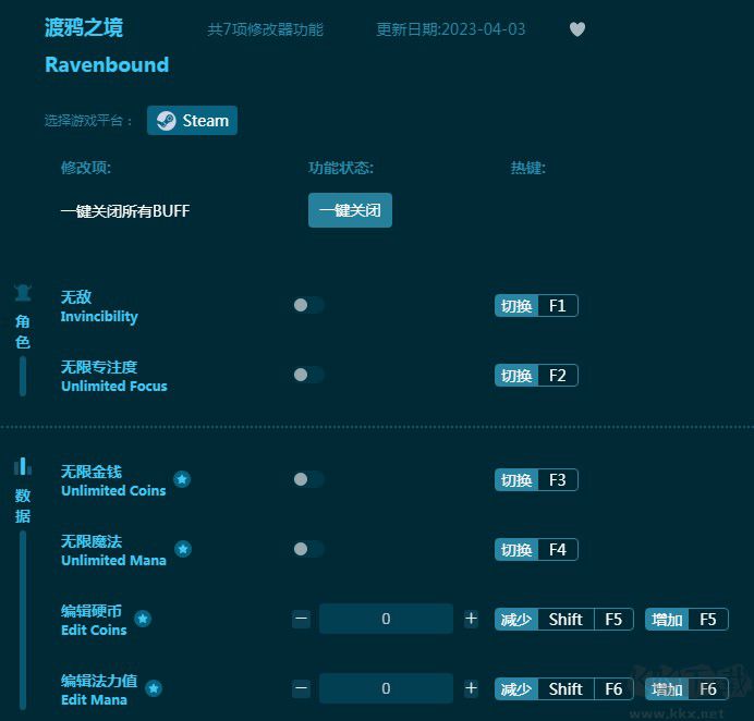 渡鸦之境七项修改器