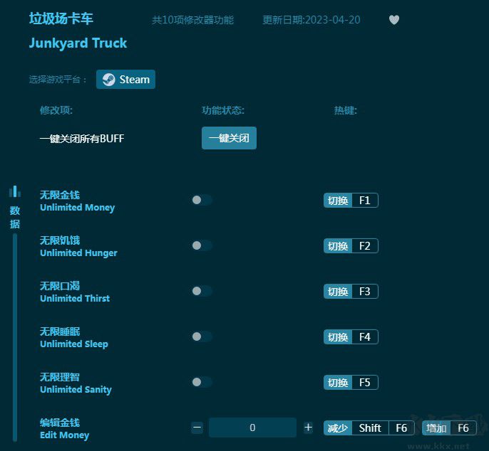 垃圾场卡车十项修改器