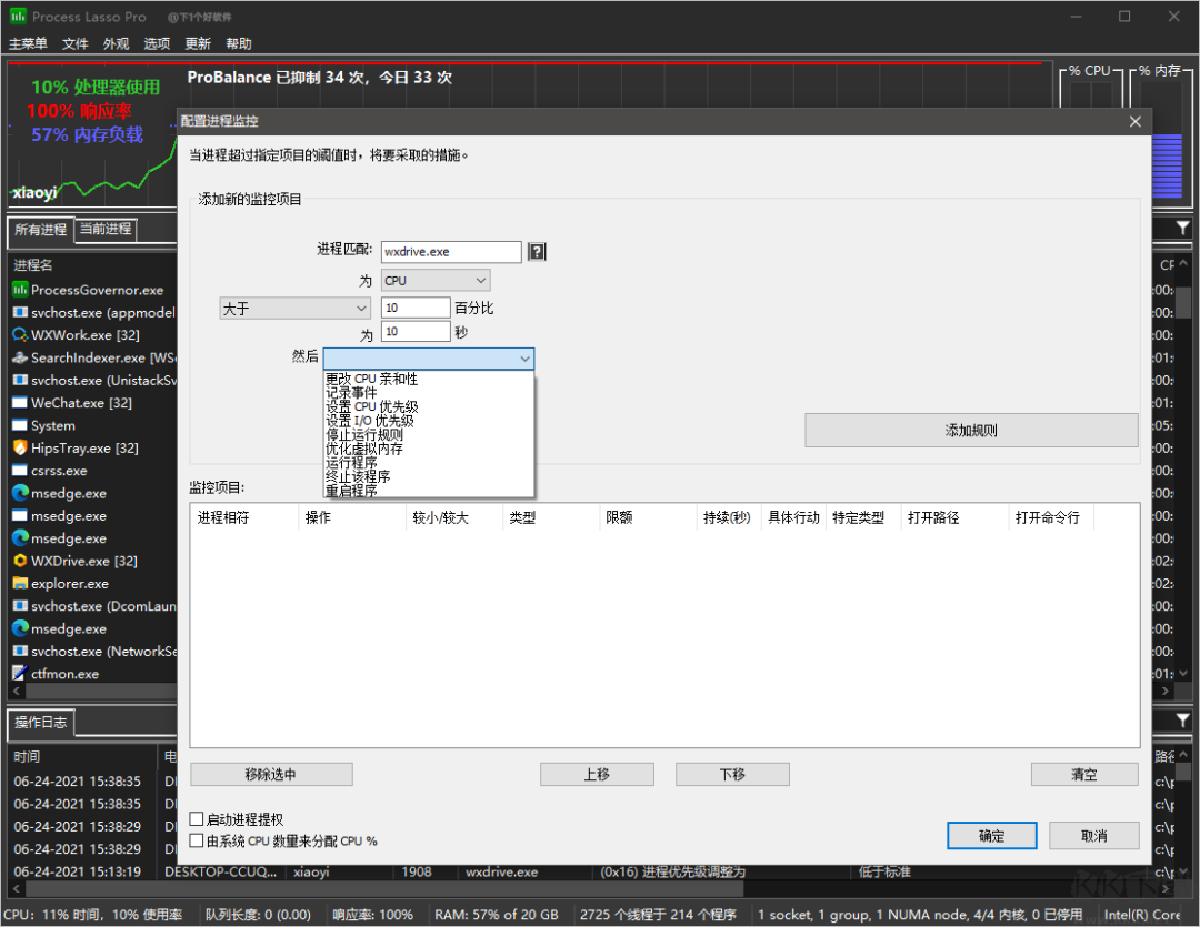 process lasso pro 10中文破解版(电脑进程监控软件)