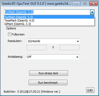 Geeks3D GpuTest GUI汉化绿色版
